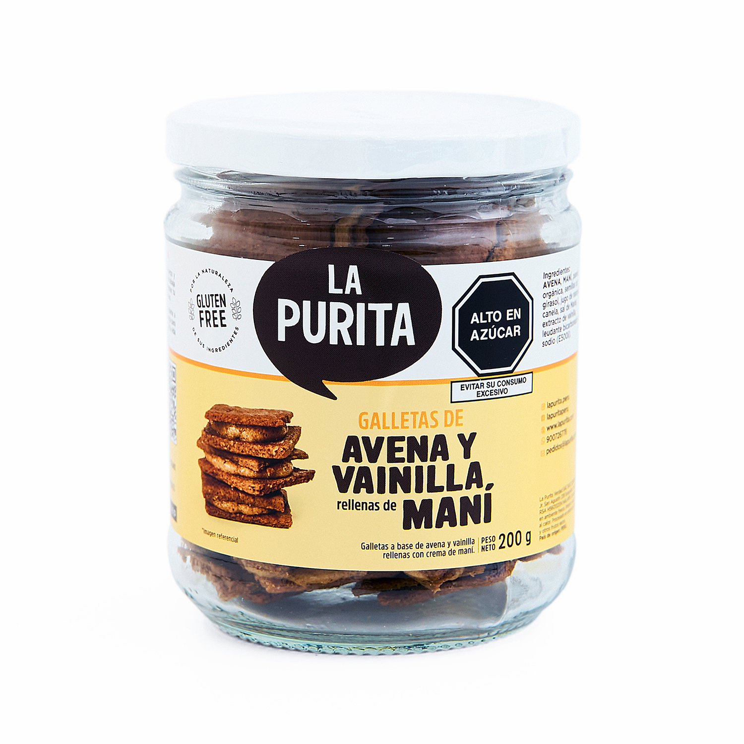 Galletas de Avena y Vainilla rellenas de Maní 200g